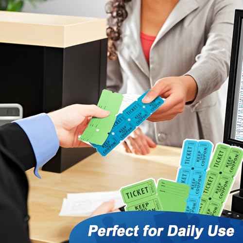 MAQIHAN 800PCS Double Roll Raffle Tickets - 50/50 Raffle Tickets Perforated Line Consecutive Numbers Tearable Writable Suitable for Raffles, Events, Carnivals, Entry, Lottery, Prizes
