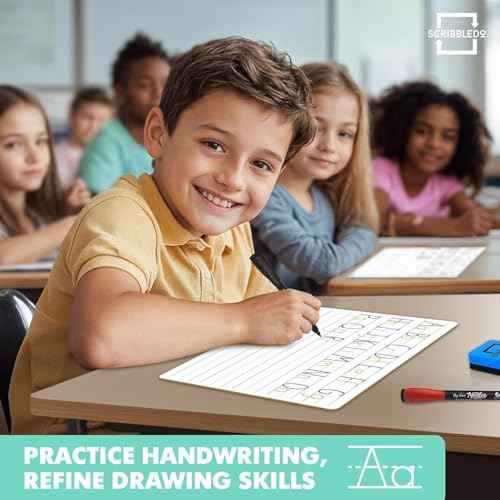 2 Pack Double Sided Whiteboard Lined Dry Erase Board for Kids Ruled Writing Board Handwriting Practice for Kids Small White Board 9x12 Dry Erase Board Lines Education Teacher Supplies