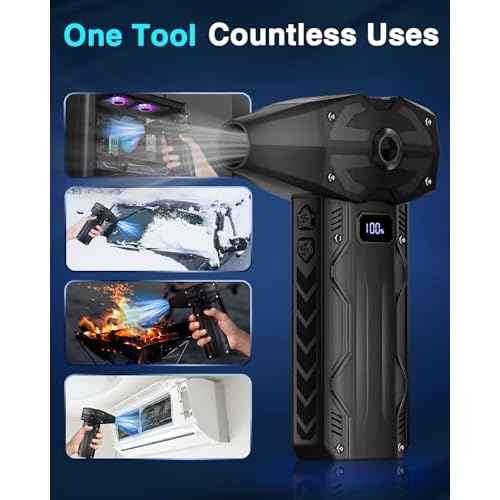 Compressed Air Duster - 4 Gear Adjustable Air Blower£¬200000RPM Storm Fan Super Powerful Cordless Air Duster with Fast Charging for Computer, Keyboard, Outdoor, Home, and Car