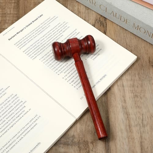 Mini Wooden Gavel - 17cm Desk Accent for Office & Meetings