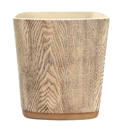 Hymmah Bathroom Trash Can 1.8 Gallon(7 Liter) Small Kitchen Garbage Can,Decor Wastebasket for Bedroom Office,Resin Hand-Carved