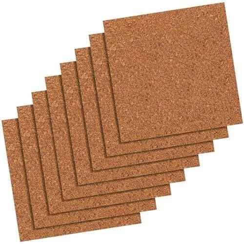Quartet Cork Tiles, Bulletin Board Cork Panels 12" x 12" x 3/16", Natural, 8 Pack (108)