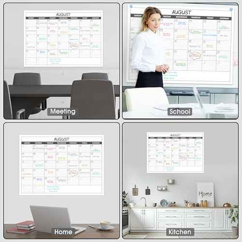 Large Dry Erase Calendar for Wall - Undated 1 Month Big Wall Calendar, 40" x 30", Erasable & Reusable Laminated Calendar Max with 8 Round Stickers, Great Layout Wall Calendar Dry Erase for Home, Office and School