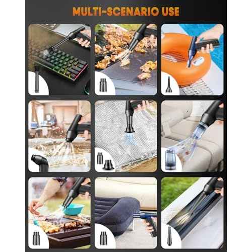 Cordless Electric Air Duster for Computer: 110000RPM Rechargeable Air Blower for Keyboard,Car,Outdoors - Compressed Air Dusters