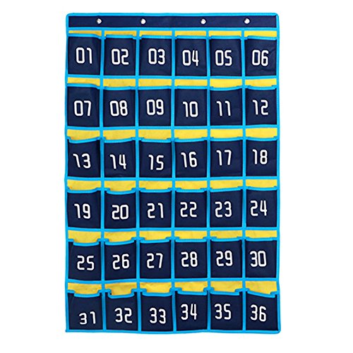 Loghot 36 Pockets Classroom Cell Phone & Calculator Organizer - Blue
