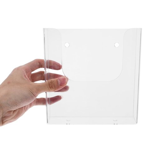 FUNOMOCYA Wall Mounted Document Organizer - Transparent Plastic File Holder for Office and Home Easy Install Hanging File Rack for Brochures Flyers and Papers