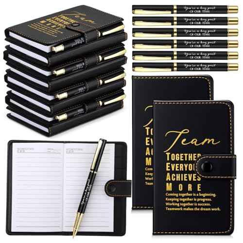 Honoson 12 Set Team Appreciation Gifts Bulk for Employee Staff Rad Tech Week Perioperative Nurses Practitioner Appreciation A5 Leather Notebook with Ballpoint Pen for Coworker Nurse Teacher