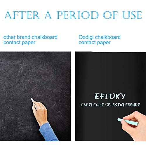 Oxdigi Extra Large Chalkboard Paper 23x394in Peel & Stick, Removable Blackboard Wall Decal for Kids Room, Easy Self Adhesive, Thick 0.3mm CPP Material
