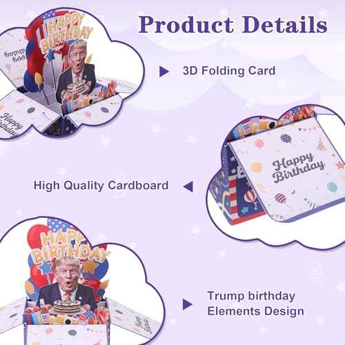 Funny Trump Birthday Card, Pop Up Birthday Card for Dad and Mom, Unique Birthday Gifts Ideas Gag Gift for Husband Wife, Boyfriend, Sister, Best Friend, Him Her