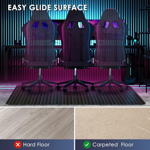 Vicwe Office Chair Mat for Carpet, 63" x 51"Anti-Slip Waterproof Floor Protector Desk Chair Mat for Rolling Chairs, Heavy Duty Chair Mat with Studs,Easy Glide Floor Mat for Home,Gaming