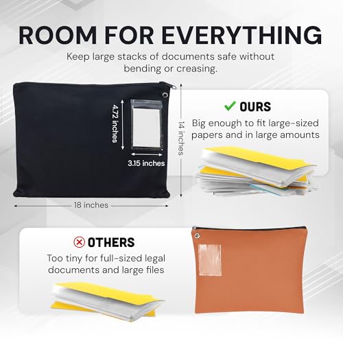 NextClimb 18x14 Black Canvas Mailer Transit Sack with ID Window & Durable Zipper