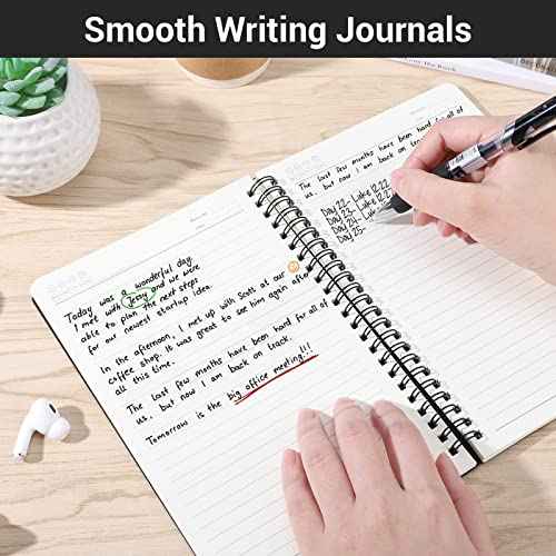 EUSOAR Spiral Notebook, A5 12packs 5.5"X8.3" 120 Pages Lined Travel Writing Notebooks Journal, Memo Notepad Sketchbook, Students College Office Business Subject Diary Ruled Book Journal-Black Cover