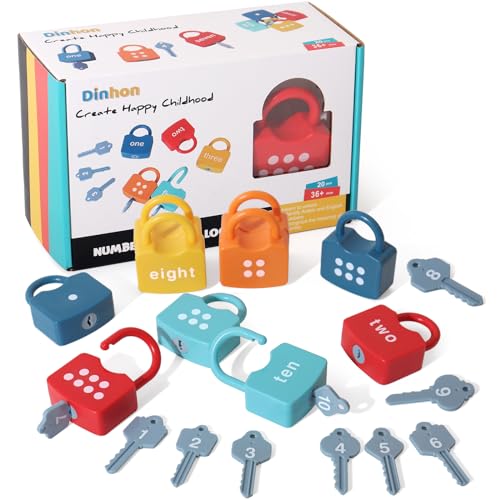 Dinhon Montessori Digital Lock Key Toy for Kids 3-5 Years - Learning Game