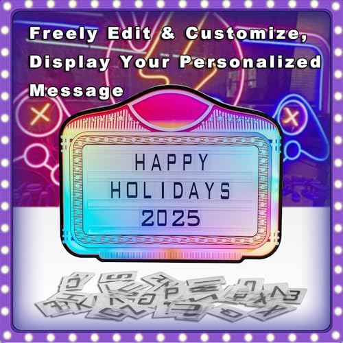 LED Letter Bottle Presenter, VIP Bottle Service Sign, Handheld Light Box with Color Change for Nightclub, Bar, Party, Birthday - Acrylic Frame with 4 Letter Sets & 2 Number Kit (Whiteboard Letters)