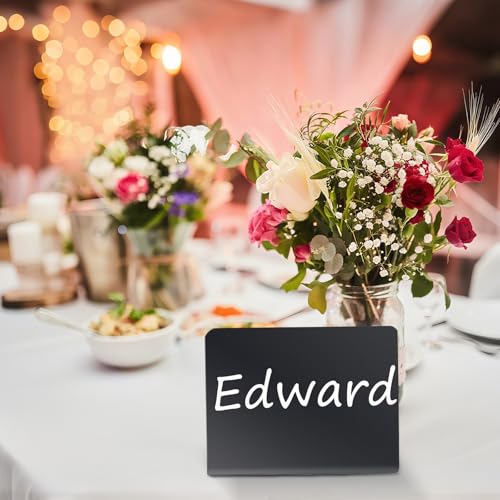 Black-L12 Mini Chalkboard Signs 4x3 Inches Food Labels for Party Buffet, 12 Pack