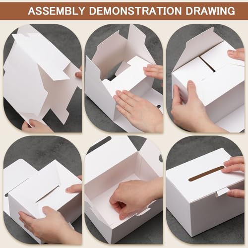 72 Pack Ballot Raffle Box White Suggestions Donations 6 x 4.5 x 4 Inch Cardboard Box with Removable Header Charity for Fundraising Collecting Business Card Voting Contest