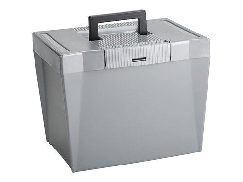 Pendaflex 20862 Portable Letter Size Hanging File Box, 13-7/8w x 10-3/4d x 10-1/4, Steel Gray