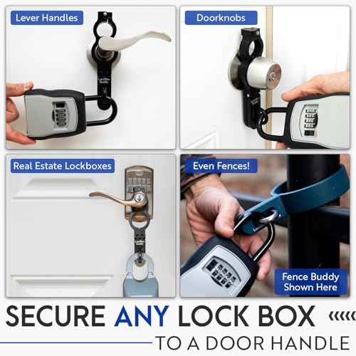 Secure Lock Box Attachment for Lever Handles - Realtors, Vacation Rentals and Real Estate Agent Supplies - Realtor Supplies for Key Lock Box for Keys with Code (1 Pack)