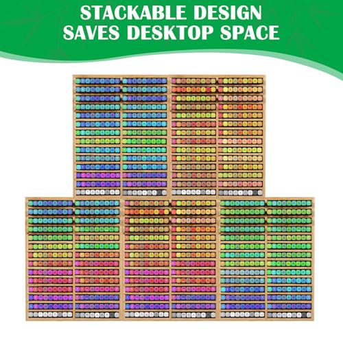 Bamboo Marker Organizer for 252 Markers, Large Wood Alcohol Marker Storage Rack Pencil Holder for Kids Classroom Desk