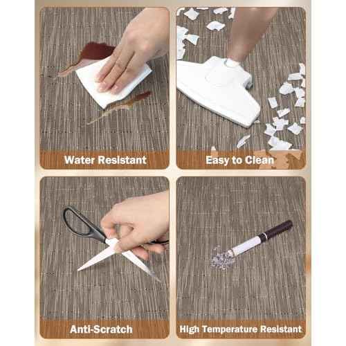 Blvornl Office Chair Mat for Hardwood Floor, 35.4"*47.2" Desk Computer Chair Mat for Hard Wood, Large Anti-Slip Hard Floor Protector Rolling Chair Mat, PVC Mat Desk Rug for Office and Dark Brown