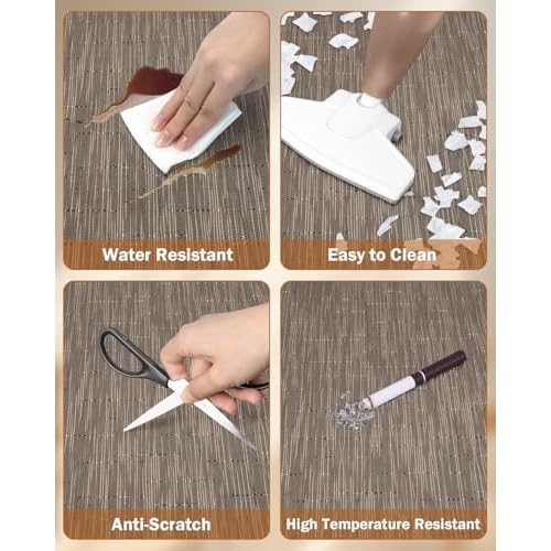 Blvornl Office Chair Mat for Hardwood Floor, 40"*55" Desk Computer Chair Mat for Hard Wood, Large Anti-Slip Hard Floor Protector for Rolling Chair, PVC Desk Rug for Office Dark Brown