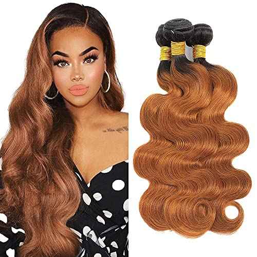 1b/30 Human Hair Bundle Ombre Body Wave Bundles 24 26 28 Inch Brown Body Wave Bundles Unprocessed Brazilian Remy Human Hair Extensions