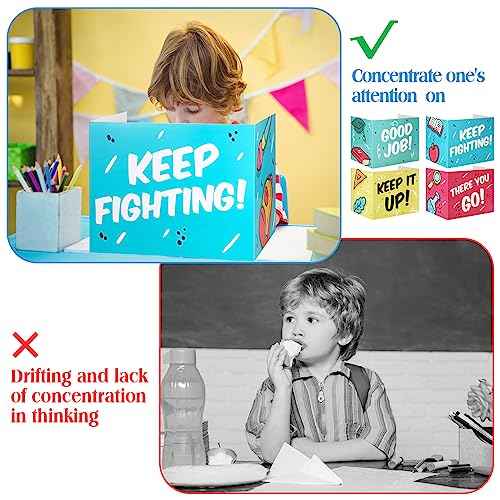 Crtiin 24 Pcs Privacy Folders for Students Desk Dividers Standard School Privacy Cardboard Board Testing Dividers Shield for Classroom Teacher Supplies Keep Eyes from roving(Study)
