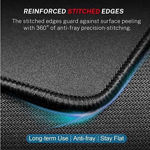 MROCO Black Office & Gaming Mouse Pad 11L x 8.5W Inches - Larger, Non-Slip, Waterproof