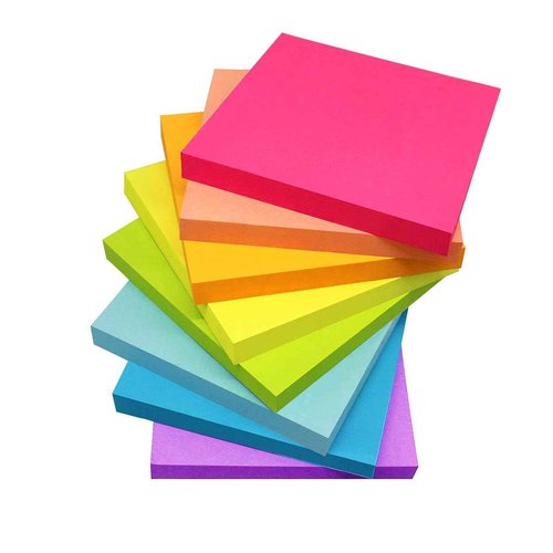 Sticky Notes 3x3 Inches,Bright Colors Self-Stick Pads, Easy to Stick for Home, Office, Notebook, 48 Pads/Pack