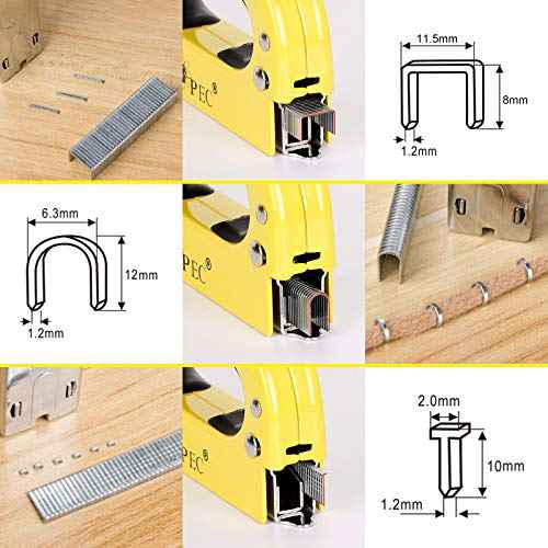 Upholstery Staple Gun, TOPEC 3 in 1 Heavy Duty Staple Guns/Home Use with 900 Staples - Manual Brad Nailer Power for Fixing, Material, Decoration, Carpentry, Furniture, Wood, DIY