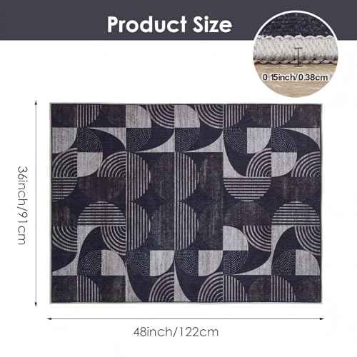 Office Chair Mat,36¡±x48¡±Desk Chair Mats,Stable Chair Mat for Hardwood Floors,Office Rug with Anti-Slip Backing,Low Pile Floor Mat for Offices Chair Easy to Clean,Modern Computer Chair Mats in Offices