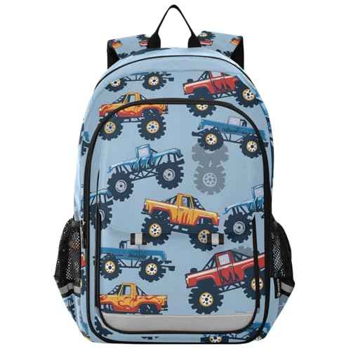 senya School Backpack Kids College Rucksack Travel Bookbag Fashion Back Pack Girls Boys Monster Truck Cars