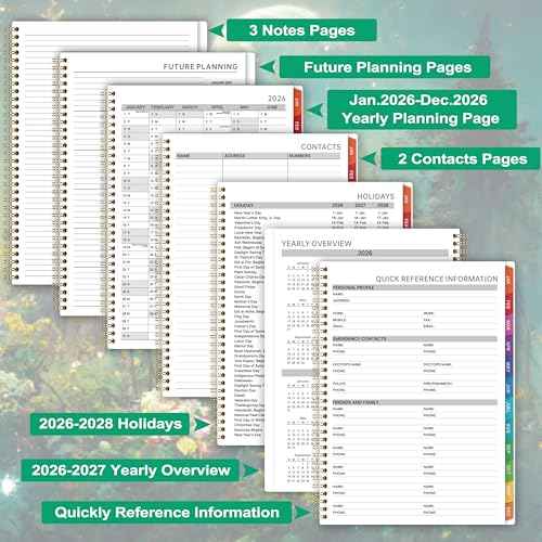 2026 Appointment Book/Planner - Appointment Book 2026, Jan.2026 - Dec.2026, 9" x 11", Daily/Hourly Planner 2026 with 30-Minute Increments, Twin-Wire Binding + Colorful Tabs + Back Pocket, Dreaming Moon