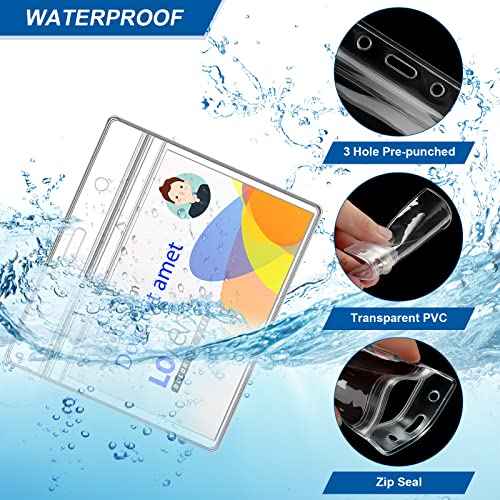 30Pcs Lanyards for Id Badges and 30 Pcs Clear Plastic Horizontal Name Badge ID Card Holders, Neck Lanyards with Metal Clip Waterproof Resealable Name Tag Badge ID Card Holders, Black