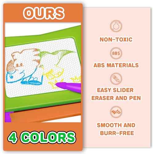 16pc Mini Magnetic Drawing Board, 4-Colors Travel Size Erasable Doodle Magna Board Toy, Small Writing Painting Sketching Pad, Educational Learning and Classroom Prizes for Toddler Boy Girl Kids Child