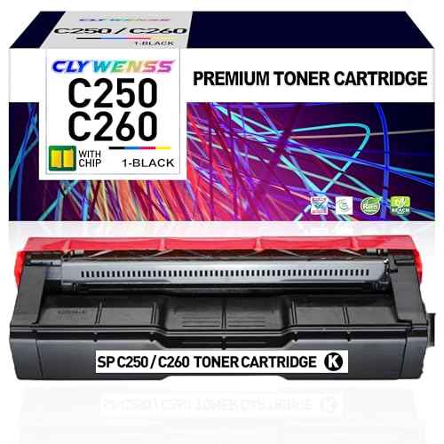 Replacement for Ricoh 407539 SP C250 Black Toner Cartridge Compatible with Aficio SP C250DN C250SF C260DNW C260SFNW C261SFN C261SFNw C261DNw Printer (Black, 1-Pack)