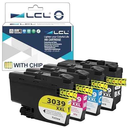 LCL Compatible Ink Cartridge Pigment Replacement for Brother LC3039 XXL LC3039XXL LC3039BK LC3039C LC3039M LC3039Y MFC-J5845DW MFC-J5945DW MFC-J6945DW MFC-J6545DW (4-Pack Black Cyan Magenta Yellow)