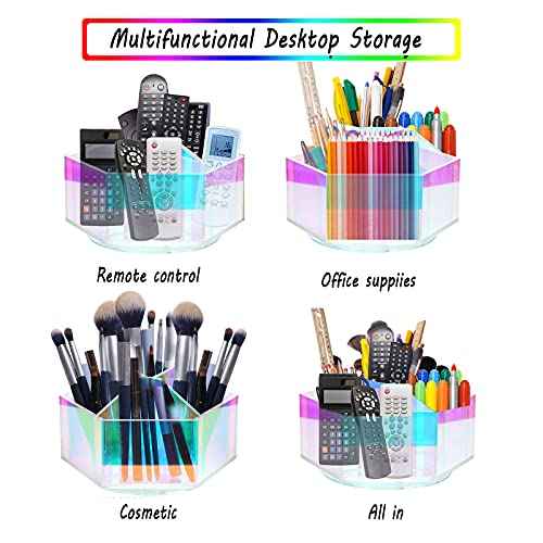 Luxurious Makeup Organizer,Spin, Iridescent Makeup Brushes Holder