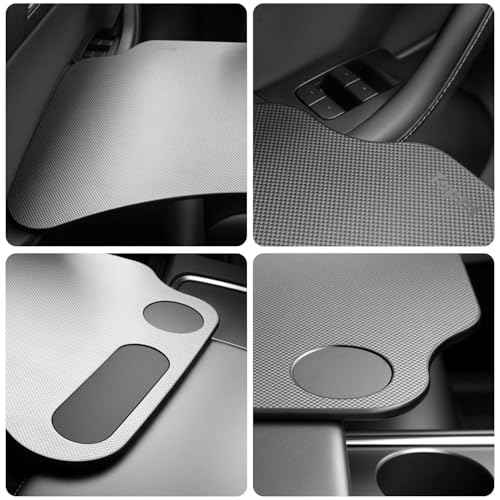 ThinSGO for Tesla Model Y Model 3 Foldable Laptop Working Table with Carbon Fiber Texture