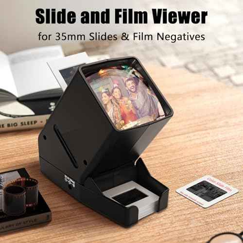 SV-3 35mm Slide & Film Viewer-Slide Viewer with 3X Magnification and LED-Lighted Viewing for 35mm Slides and Film Negatives,USB or Battery Powered.(Include USB Cable)