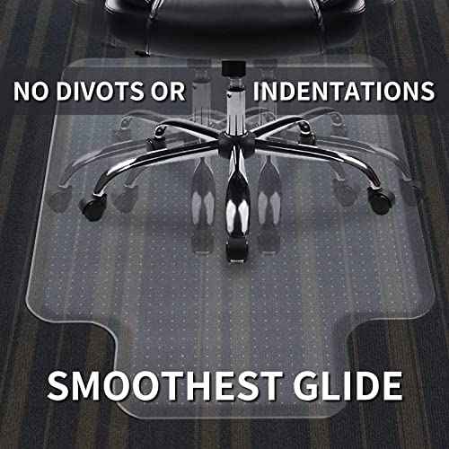 SHAREWIN Chair Mat for Carpeted Floor with Lip,47''¡¿36'' PVC Carpet Protector for Low Pile Carpets Heavy Duty Effective Grip Anti-Slip,Won't Crack,Easy to Clean for Office and Home