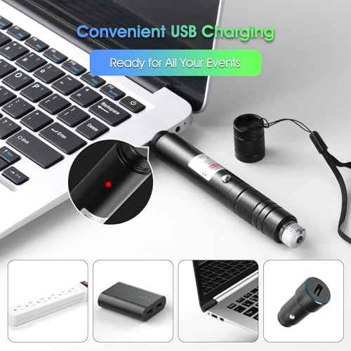 Advanced Long-Range Laser Pointer High Power - Rechargeable Green Laser Pointer with Removable Star Cap - Versatile Laser Pen for Astronomy, Construction, Presentations, and Outdoor Adventures