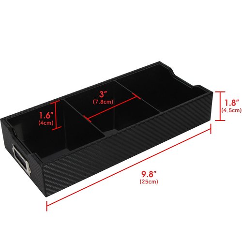 J JACKCUBE DESIGN JackCubeDesign Carbon Fiber Business Card Organizer Coupon Holder Name Card Organizer Name Card Holder With Removable Divider For Desk(4.29 x 1.76 x 9.75 inches)- :MK171