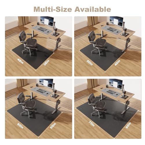 Keydol Thickened 2.0mm Office Chair Mat 60x75 for Hardwood - Anti-Slip, Easy-Clean Floor Protector