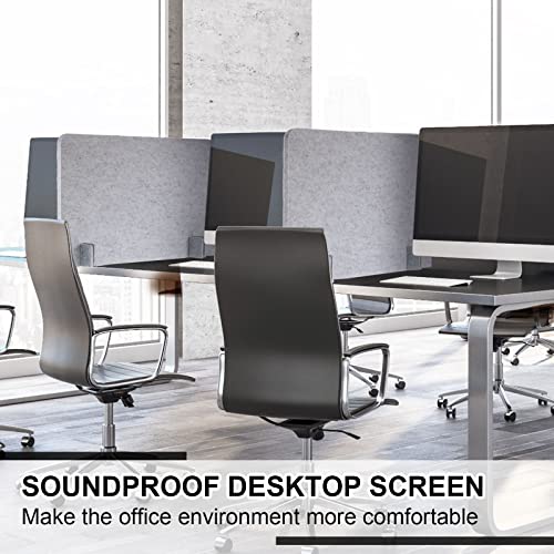 Fabbay 2-Piece Acoustic Desk Divider Desk Partition - 16x24"Freestanding Privacy Panel, Lightweight Soundproof Partition with Support Feet for Office or Classroom Use(Silver Gray)