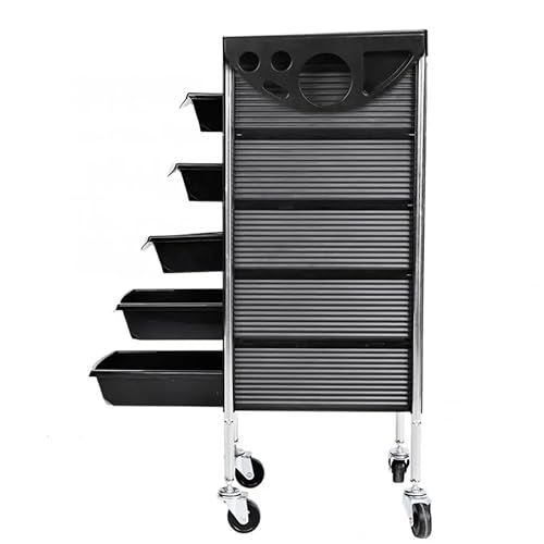 Professional Hairdressing Trolley ? Black Rolling Salon Cart with Drawers & Wheels ? Mobile Beauty Organizer for Hair Stylists, Barbers, Makeup Artists & Spa Use ? Durable & Easy to Clean
