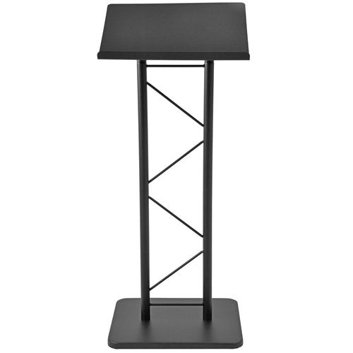 Kingdom KML7B Large Portable Lectern, Stand Up Church Pulpit, Slanted Lectern, Conference Podium for Speakers, Speeches and Other Occasions- Truss Lectern, Black Powder Coat Finish, Metal