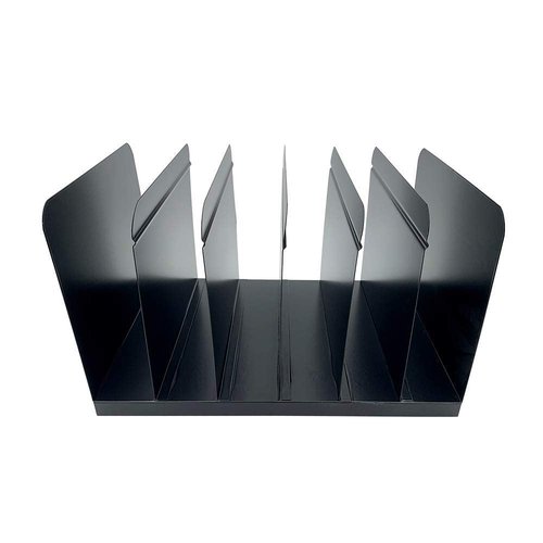 Huron Book Rack 6 Slot, Black Steel