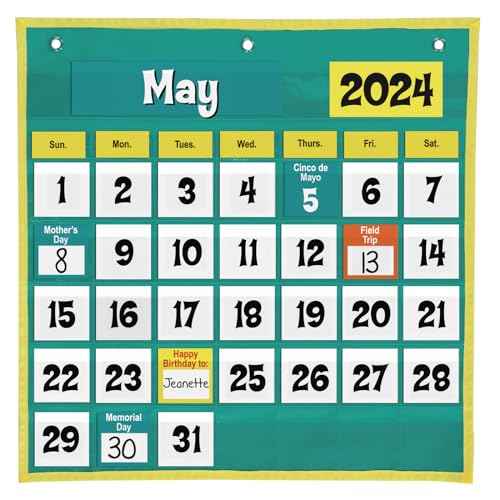 Space-Saver Calendar Pocket Chart¢â - 1 Pocket Chart, 64 Cards