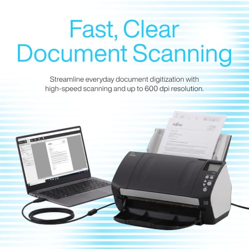 Fujitsu Fi-7160 Duplex Document Scanner - 600 DPI, 8.5x14in, 60 PPM, ADF, USB 3.0, Renewed
